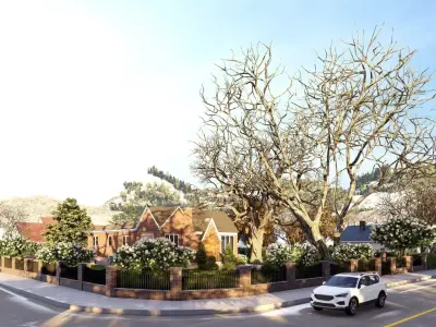 3D Exterior Scene 3D model design garden and landscape 3D 3D model