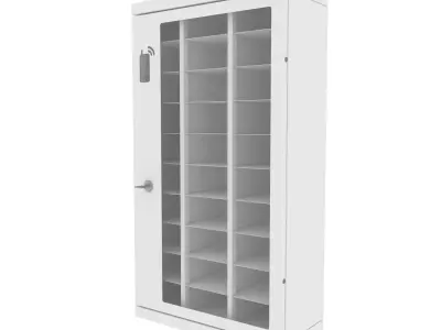 Mobilhotell storage cabinet with glass doors 3D model