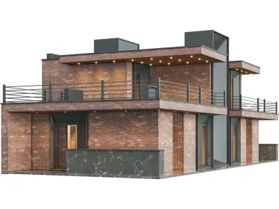 Modern Brick Villa VOL03 3D model