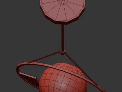 Medallion gold circle pendant light 3D model