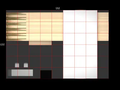 Exhibition Stand - 9m x 6m  3D model
