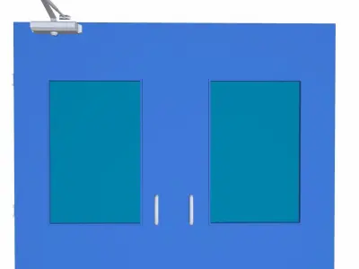 Double Door Low-poly 3D model 4