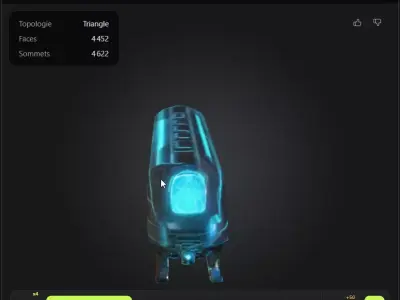 Futuristic Tron-Style Train Lowpoly Low-poly 3D model