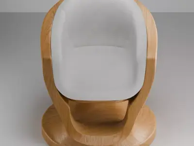 Wooden Chair 3D Model Low-poly 3D model