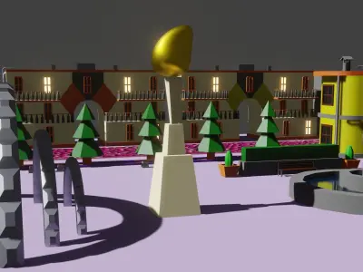 Environment pack Low-poly Game location Map Low-poly 3D model