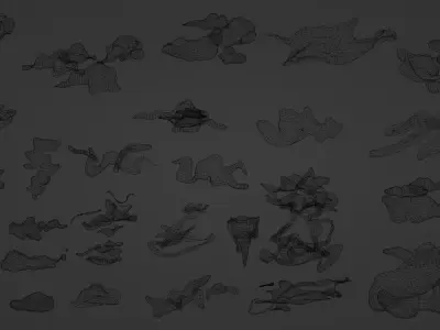 Realistic clouds - smoke - low poly pack 30 models Low-poly 3D model