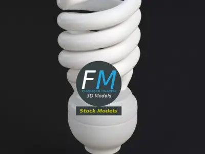 GE-style fluorescent light bulb lamp 3D model