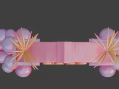 High-Quality 3D Cartoon New Year Portal Gate Low-poly 3D model