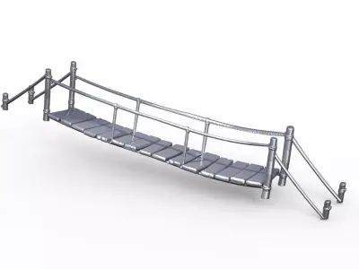 Wooden bridge 3D model