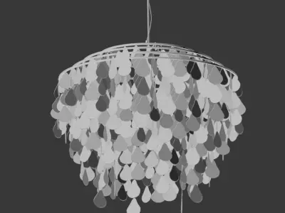 Teardrops Capiz Chandelier 3D model