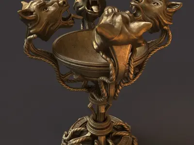 floor lamp tiger fantasy 3D model