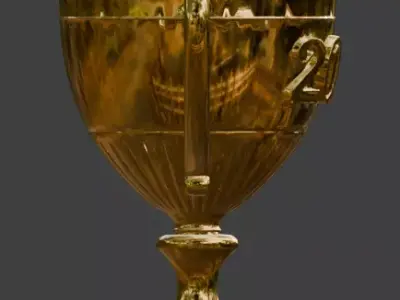 Stylized 3D 2026 Celebration Trophy Low-poly 3D model