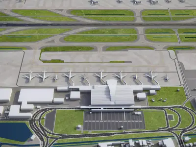 Fukuoka - Airport - FUK Low-poly 3D model