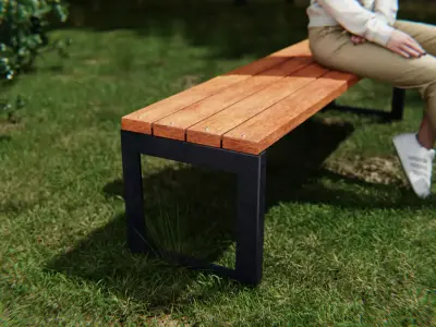 Garden Bench 01 Low-poly 3D model purchase