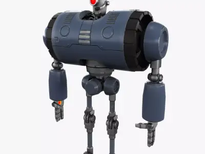 Cartoon Robot 2 Low-poly 3D model