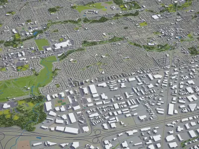Brampton - City 3D Model Low-poly 3D model
