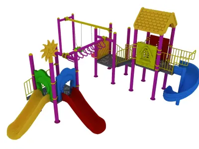 Kids Outdoor Playground 10 3D model