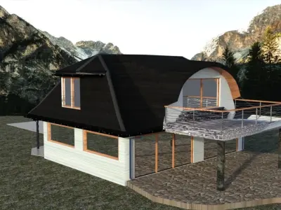 House in mountains 3D model