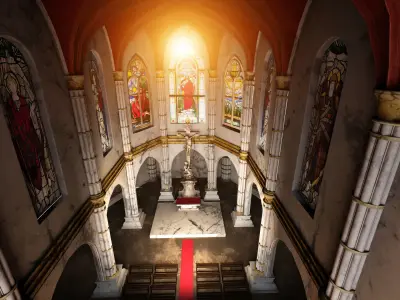 church interior set model 3D model