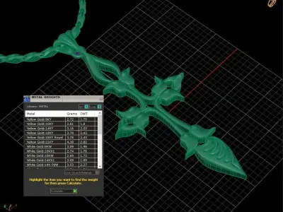 Ornamental Cross pendant 3D print model