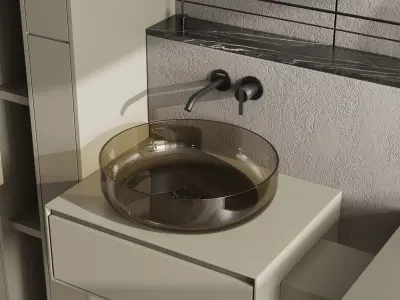 Bathroom furniture by inbani faucet set 58 280h 320w 85l Low-poly 3D model