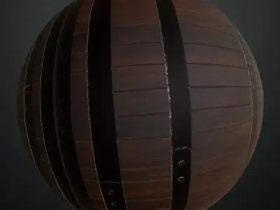 Rustic Nailed Wood Planks PBR Seamless Texture