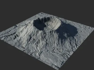 Landscape Environment Volcano 3 Low-poly 3D model