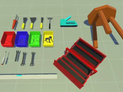 Comprehensive Low-Poly Toolset Collection  Low-poly 3D model