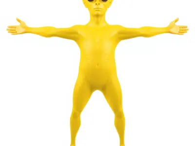 Yellow Alien model pack Low-poly 3D model