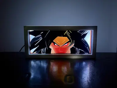  Goku Super Saiyan 4 - LED Lightbox NO AMS NEEDED Free 3D print model