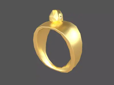 Gem Simple Ring v1 001 Low-poly 3D model