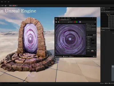 Portal Arch Teleport to Dark Ender Land  for Unreal and Unity Low-poly 3D model