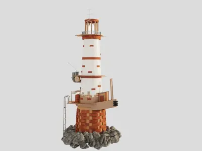 Lighthouse beacon pharos 3D model