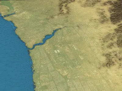 Jeddah - Topography Terrain Low-poly 3D model