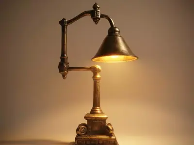 Old Classic Table Lamp Low-poly 3D model