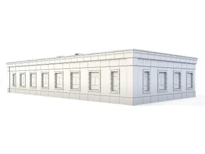 Tenement Building Roof Floor Low-poly 3D model