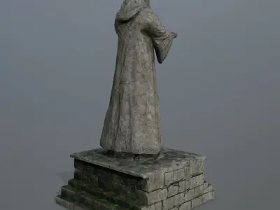 statue 1 of man in robe Low-poly 3D model