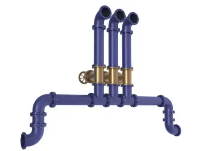 Industrial Pipes 3D model