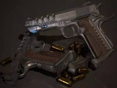 Sci-fi colt Low-poly 3D model
