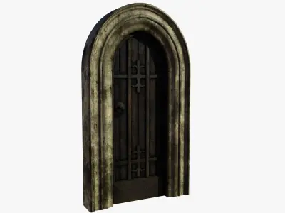 Medieval Door Low-poly 3D model