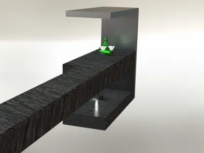 comptoire cafe bar-coffee bar counter 3D model