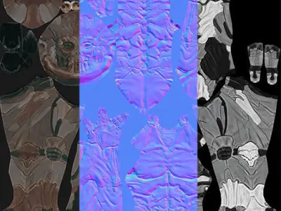 Alien Cyborg Ninja Character Low-poly 3D model