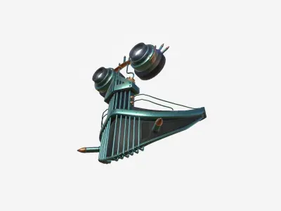 Steampunk Mask A02 Green Copper - SciFi Character Design Low-poly 3D model