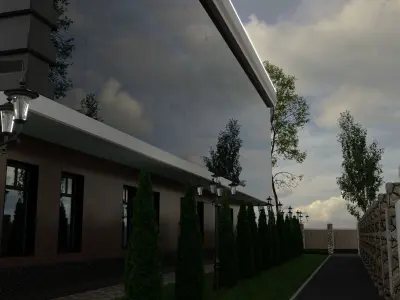 office exterior of modern building 3D model