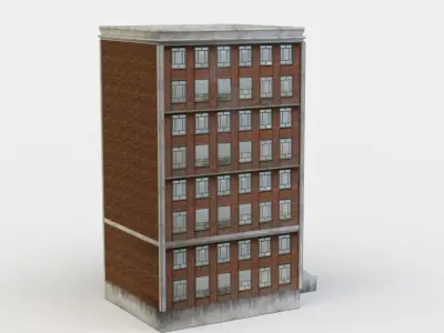 Apartment building Low-poly 3D model
