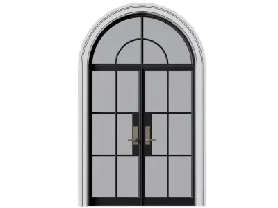 Entrance street arched Doors in Art Deco style 3D model