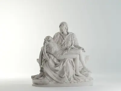La Pieta Sculpture VR AR Mobile-ready Game-ready Low-poly 3D model