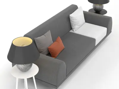 Portland 2 5 seater sofa 3D model