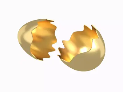 Egg Shell v1 005 Low-poly 3D model