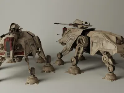 star wars republic walker Low-poly 3D model